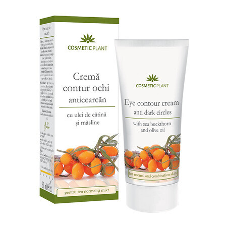 Crema contorno occhi anti-occhiaie con olivello spinoso e olio di oliva, 30 ml, pianta cosmetica