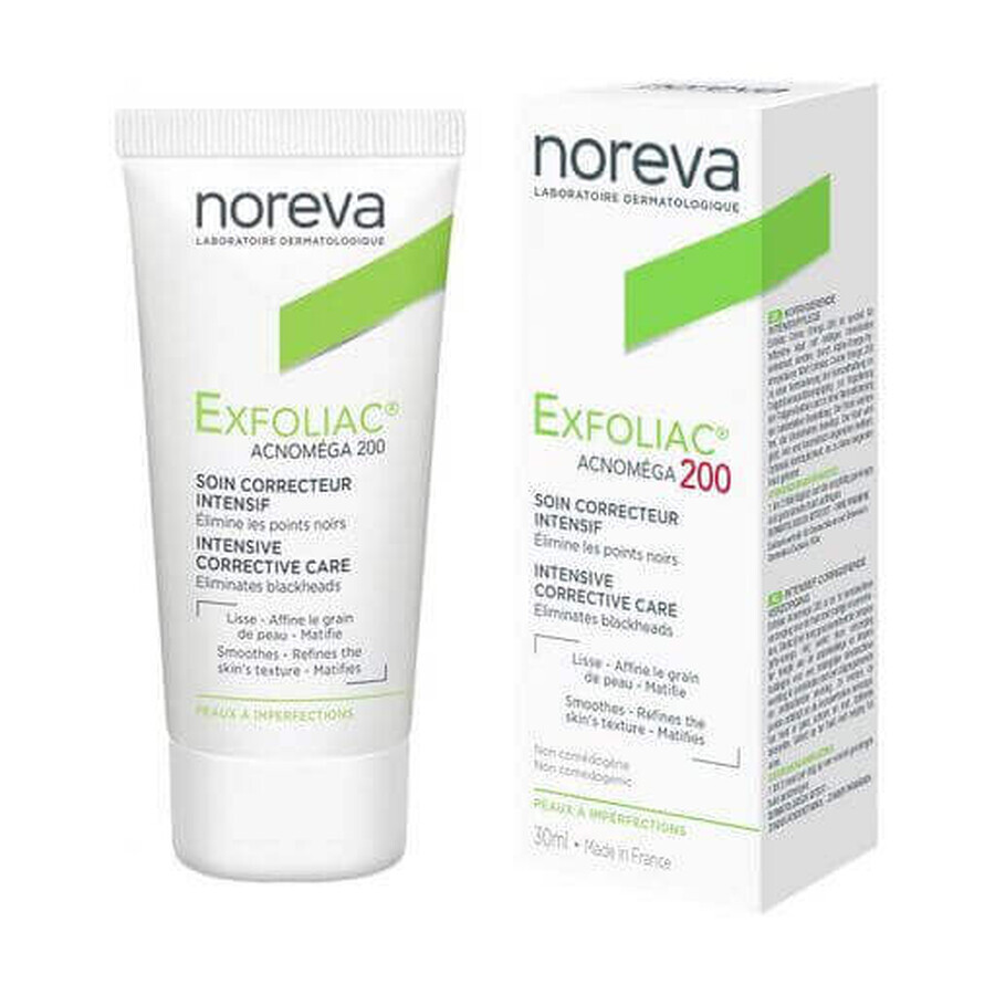 Noreva Exfoliac Acnomega Crema Correctora Intensiva para Pieles Acneicas 200, 30 ml