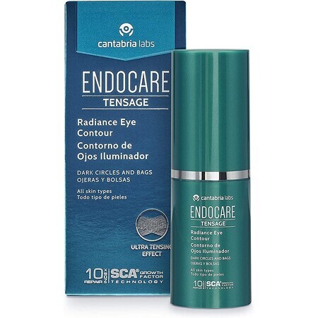 Endocare Tensage Eye Contour, Contorno occhi anti-occhiaie e borse, 15 ml, Cantabria Labs