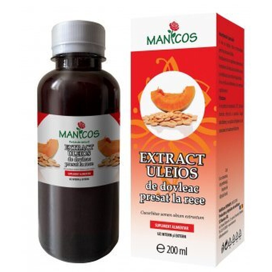 Estratto oleoso di zucca spremuto a freddo 200 ml Manicos