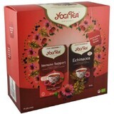 Pacchetto Tè Bio Supporto Immunitario + Tè Biologico Echinacea, 17 buste + 17 buste, Yogi Tea