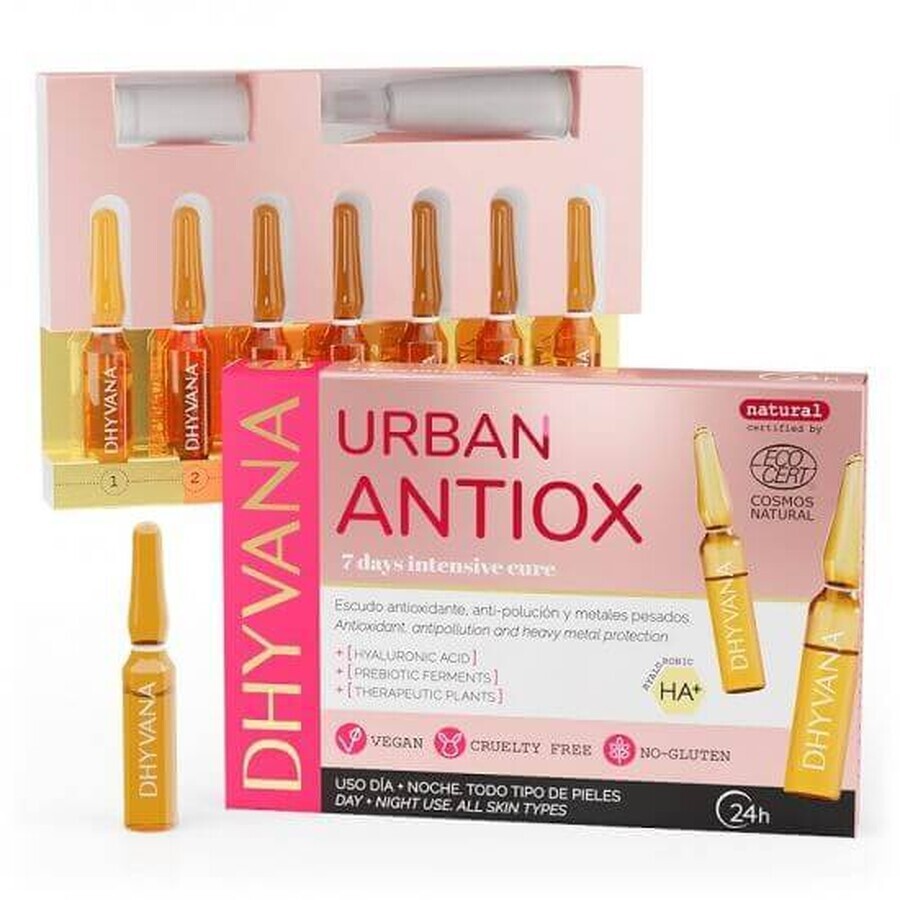 Siero viso Urban Antitox, 7 fiale x 2 ml, Dhyvana