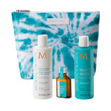 Set Volume Shampoo 250 ml + Balsamo 250 ml, Trattamento Capelli Chiari 25 ml + Soufflé Corpo Nutriente 5 ml, Trousse, Moroccanoil