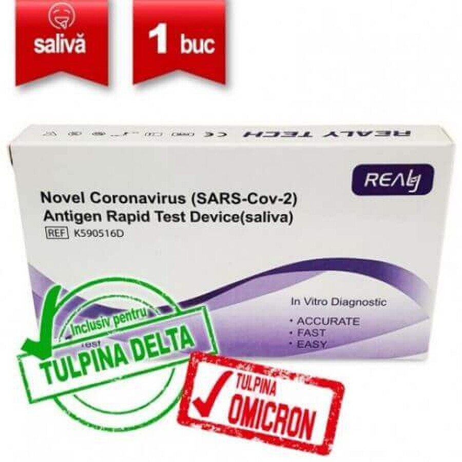 Test rapido dell'antigene per COVID-19 dalla saliva, 1 pezzo, Realy Tech