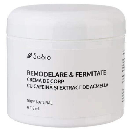 Crème pour le corps à la caféine et à l'acmella Remodeler et raffermir, 118 ml, Sabio