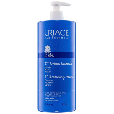 Uriage Bébé - 1ere Crème Lavante Crema Detergente Senza Sapone, 1000ml