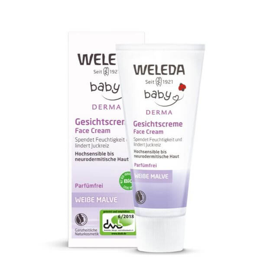 Weleda Baby - Derma Crema Viso Malva Bianca, 50ml