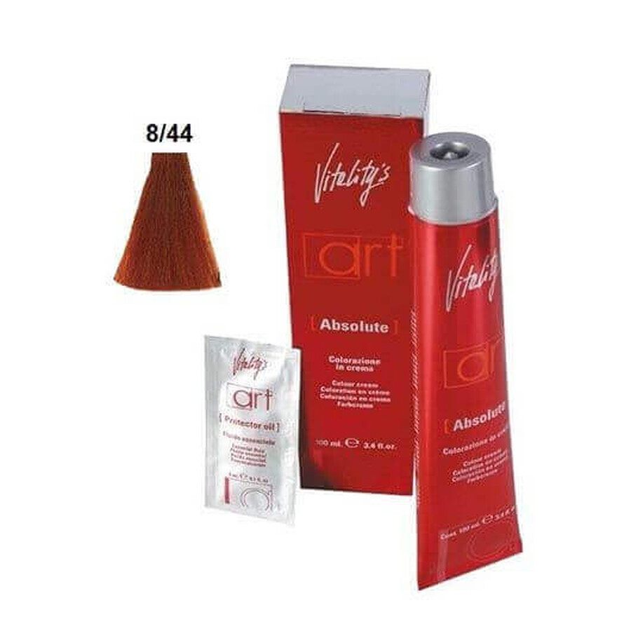 Vitality's Art Absolute tintura permanente per capelli con ammoniaca 8.44 Biondo Chiaro Rosso Intenso 100ml