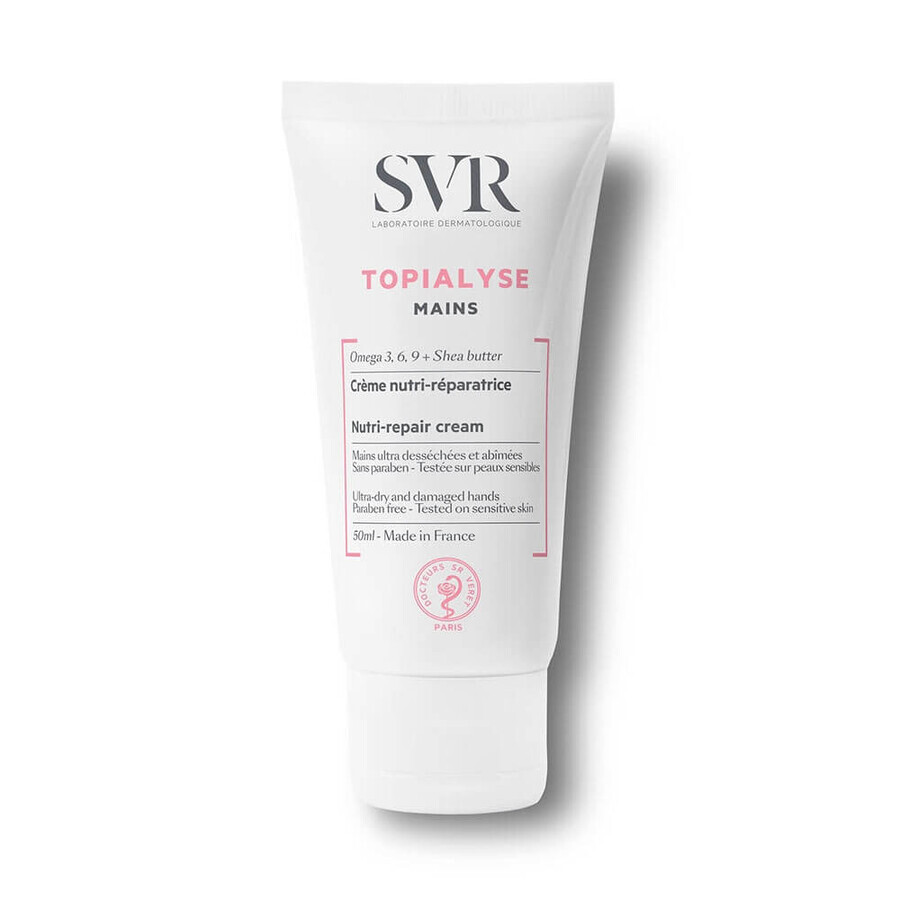 SVR Topialyse - Mains Crema Mani Nutriente e Lenitiva per Mani Danneggiate, 50ml