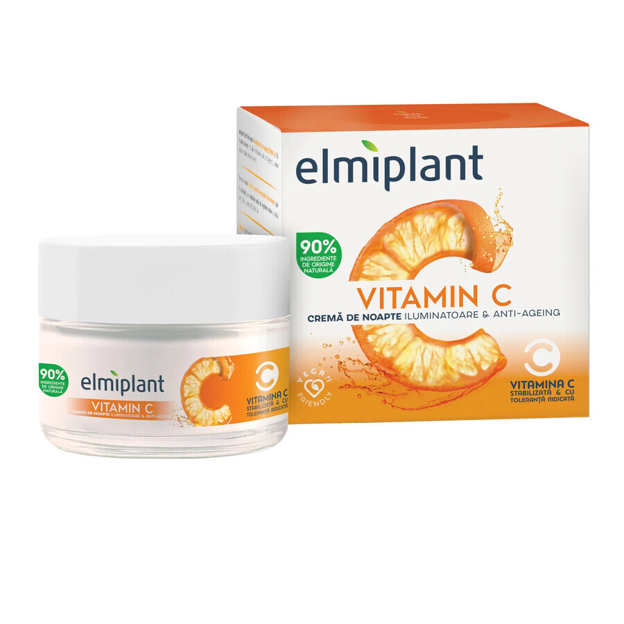 Crema notte Illuminante e Antietà alla vitamina C, 50 ml, Elmiplant