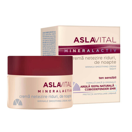 Aslavital Crema de Noche Alisadora de Arrugas, 50 ml, Farmec