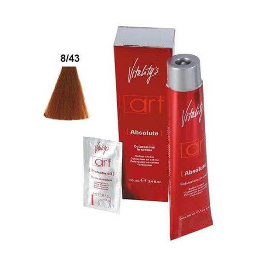 Tintura per capelli permanente Vitality's Art Absolute con ammoniaca 8.43 100ml