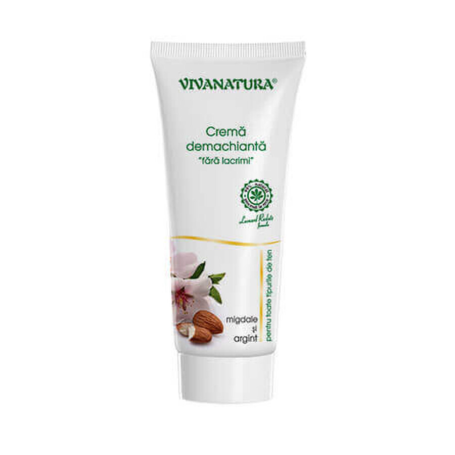 Cleansing cream with almonds and colloidal silver, 75 ml, Vivanatura