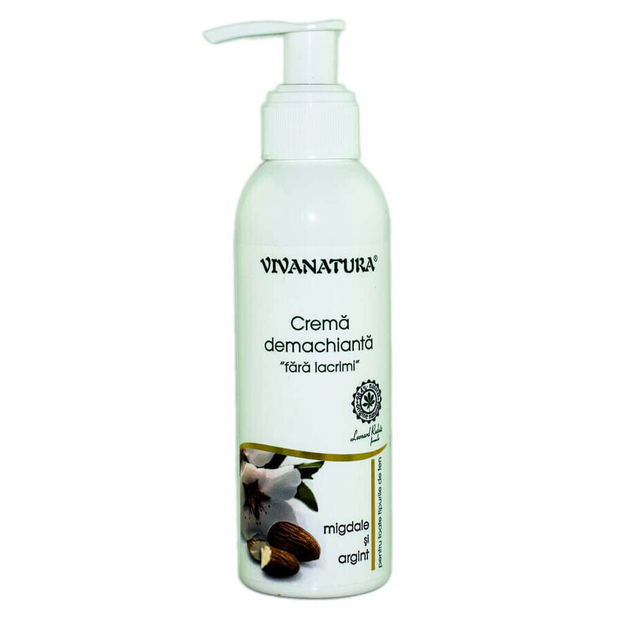 Crema limpiadora con almendras y plata, 145 ml, Vivanatura