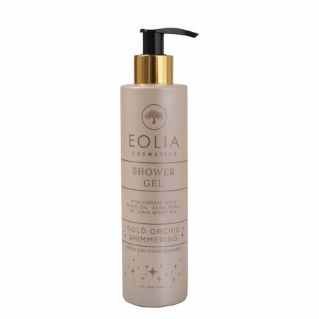 Gel doccia naturale Eolia con orchidea dorata e glitter fini 250 ml / 8,45 fl. oncia