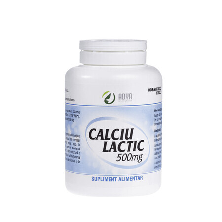 Calciu Lactic 500mg x 50cpr Adya Green