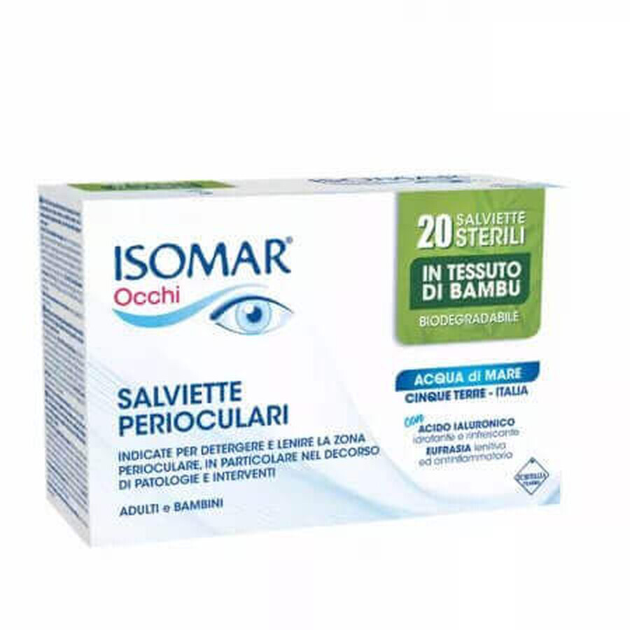 Isomar Occhi Salviette Perioculari Adulti e Bambini, 20 pezzi, Euritalia Pharma (div. Coswell)