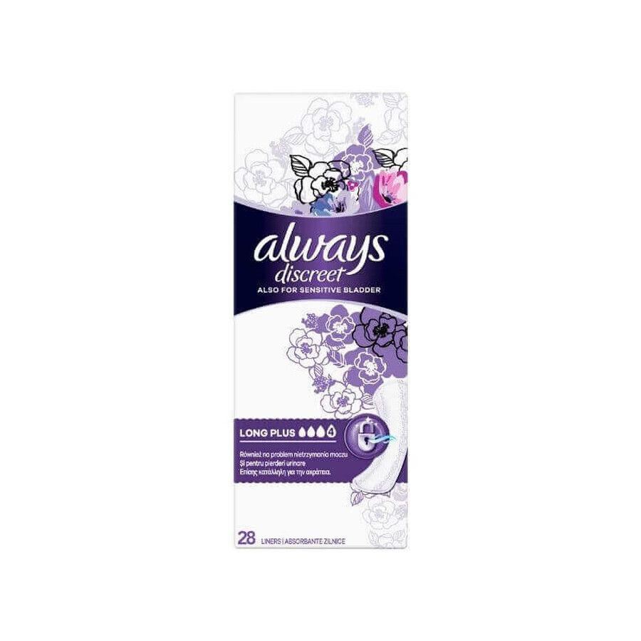 Always Discreet Liners Long Plus, 28 pcs