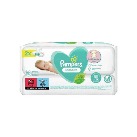 Pampers Sensitive Duo lingettes humides, 2x52 pcs