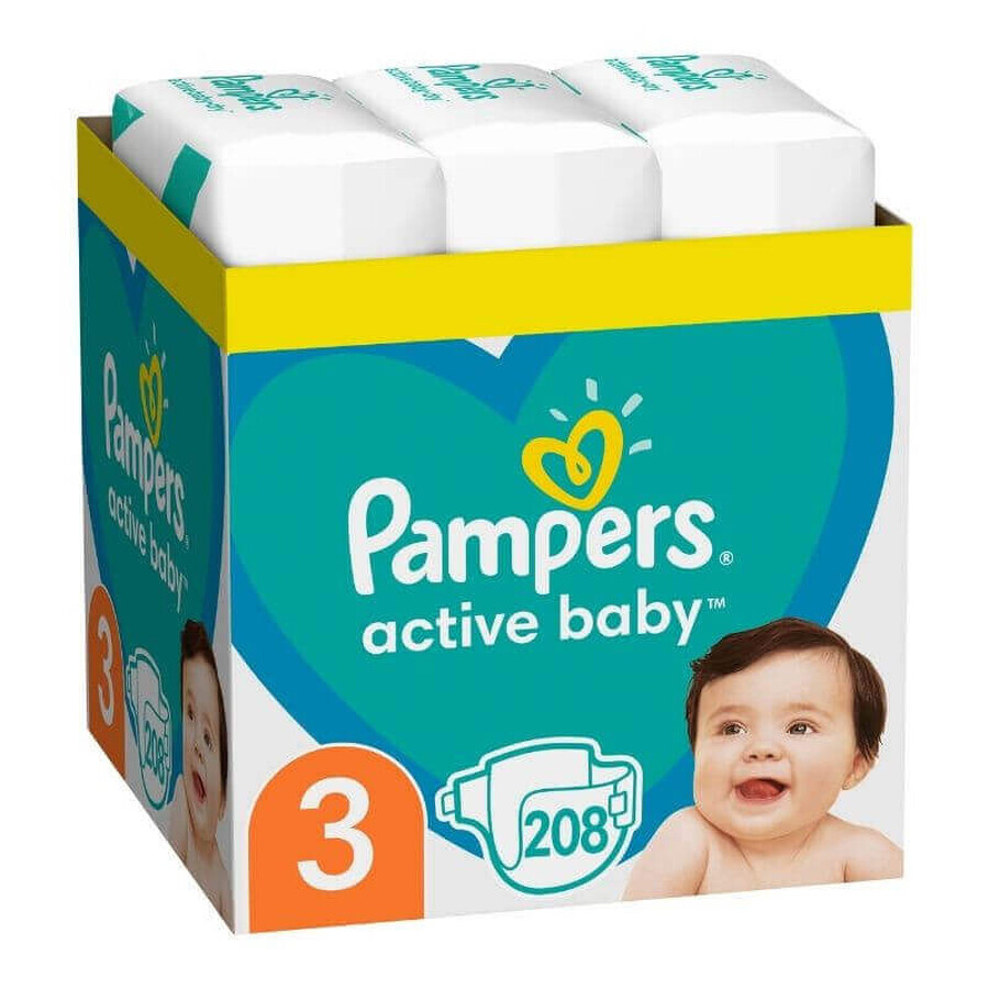 Pannolini Pampers Active Baby 3 Midi 6-10 kg 208 pezzi