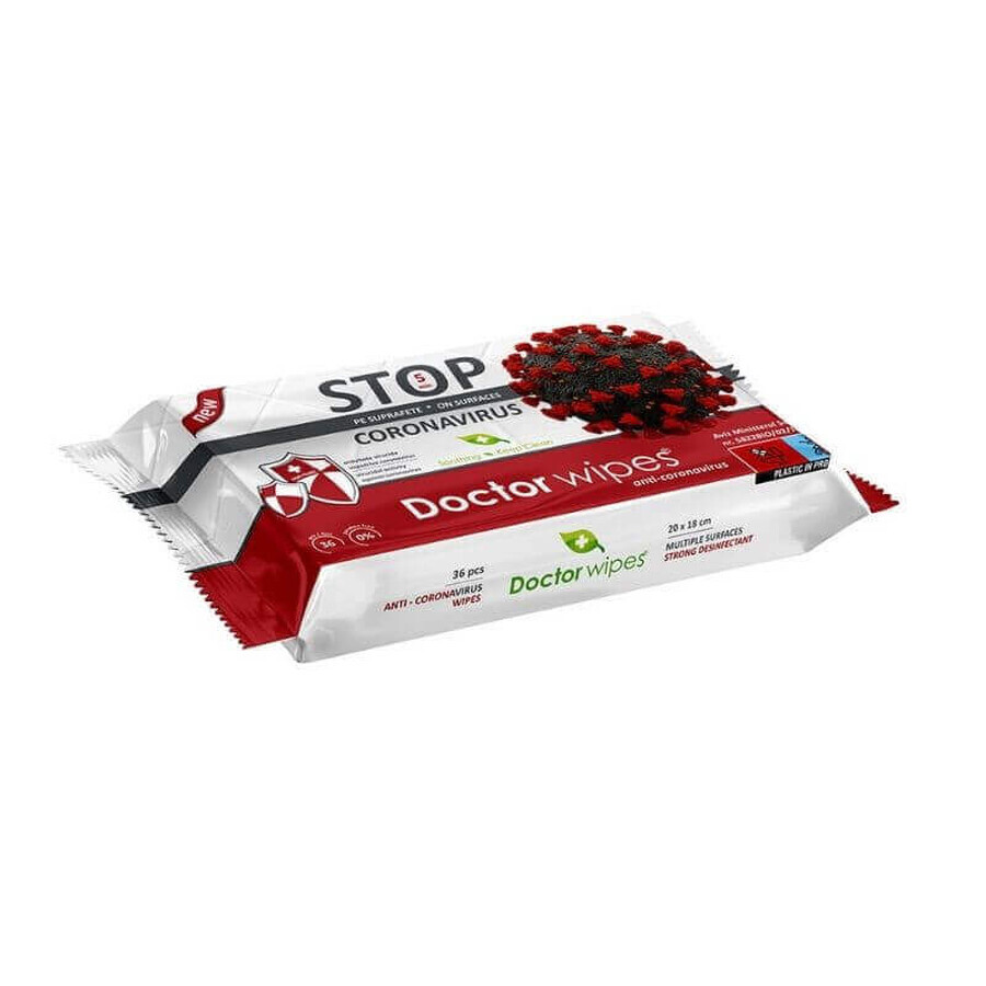 STOP CORONAVIRUS salviette umidificate x 36 pz, Dr. Wipes