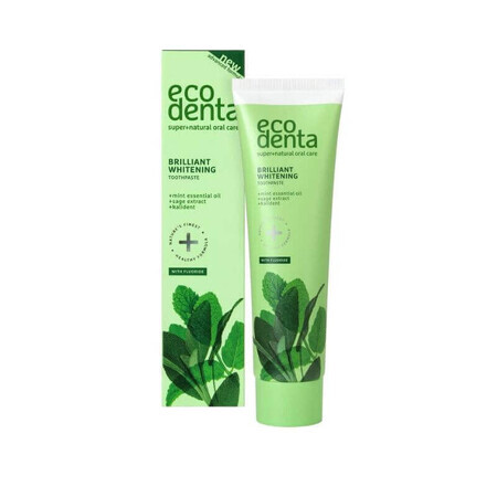 Dentifricio sbiancante con olio di menta, estratto di salvia x 100ml, Ecodenta