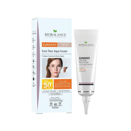 Crema solar SPF 50+, Aqua Fusion, Mediana x 40ml, Bio Balance