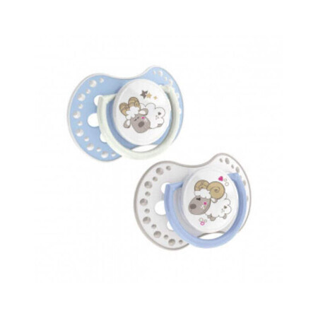 LOVI Silicone Pacifier Dynamic 6-18m 2 pcs Night&amp;Day boy ( OITA) 22/811