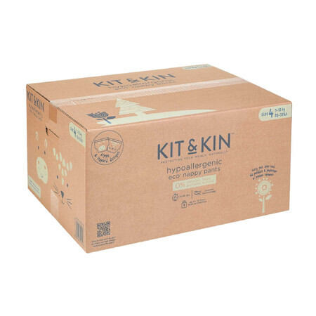 Pannolini Ipoallergenici Eco Kit&Kin Pull Up Maxi, Taglia 4, 9-15 kg, 132 pz