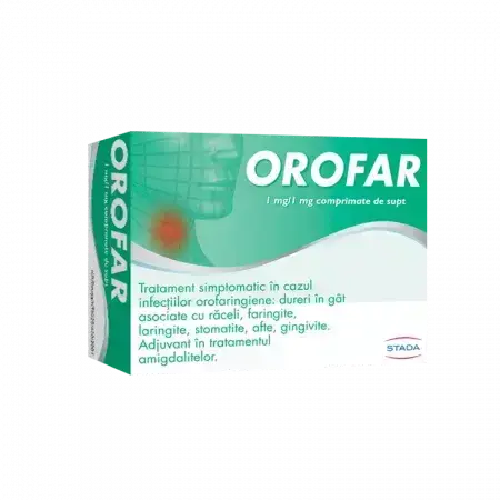 Orofar, 1 mg/1 mg, 24 sucking tablets, Stada