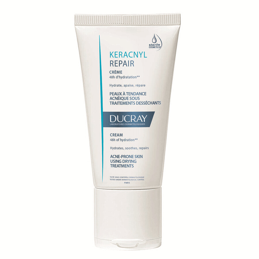 Ducray Keracnyl Repair - Crema 48h D Idratazione, 50ml