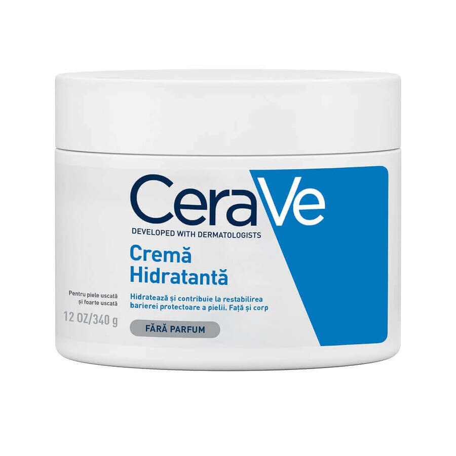 CeraVe Crema Idratante Viso e Corpo, Da secca a molto secca, 340 g