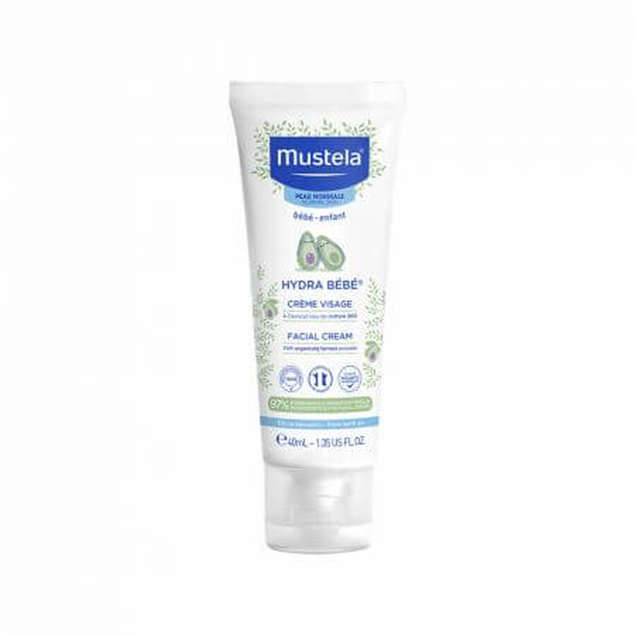 Hydra Baby Feuchtigkeitsspendende Gesichtscreme für normale Haut, 40 ml, Mustela