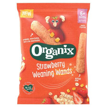 Organic corn and oat sticks with strawberries, 25 g, + 6 months, Organix