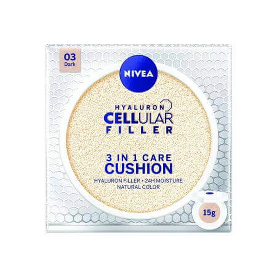 Crème teintée hydratante avec SPF 15 Cushion 3 in1 Dark, 15 ml, Nivea