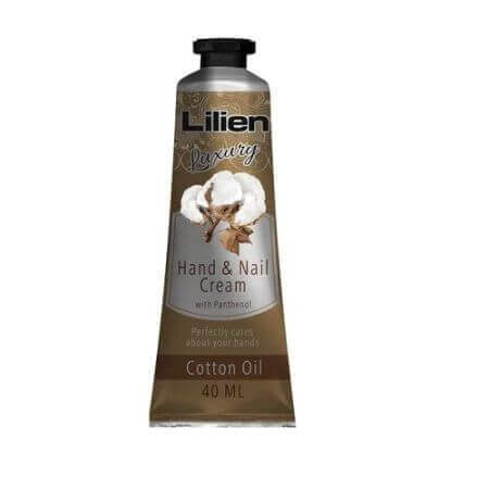 Crema mani e unghie con olio di cotone, 40 ml, Lilien Luxury