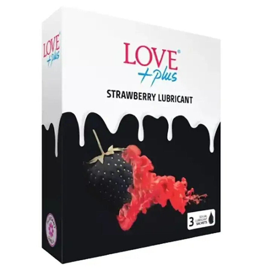 Lubricant with strawberry flavor, 3x15 ml, Love Plus