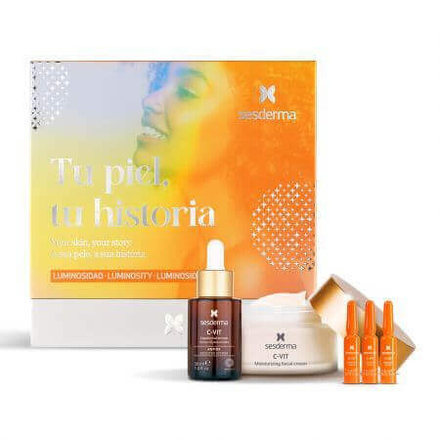 Pacchetto crema C-Vit + siero liposomiale C-vit + siero C-vit, 50 ml/30 ml/3 fiale intensive x 1,5 ml, Sesderma