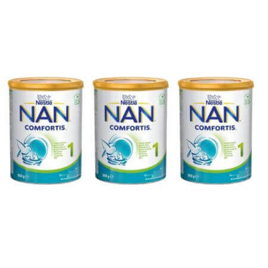 Nan 1 confezione di latte artificiale Comfortis, 3x800 g, Nestlé