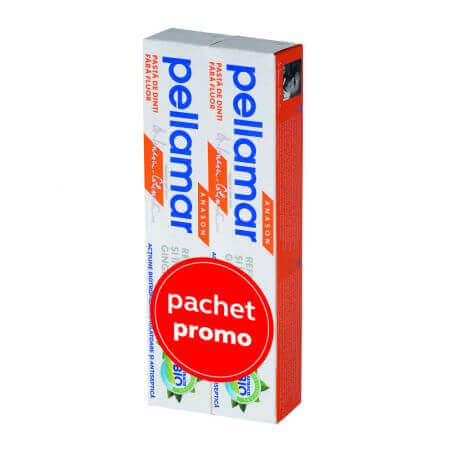 Confezione dentifricio per bambini all'anice, 2x50 g, Pellamar