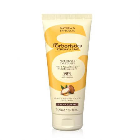 Moisturising body cream with argan oil and vitamin E, 200 ml, L'Erboristica