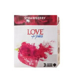 Strawberry condoms, 3 pieces, Love Plus