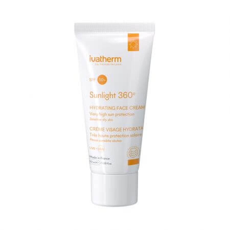 Moisturizing face cream with sun protection SPF 50+ Sunlight, 50 ml, Ivatherm