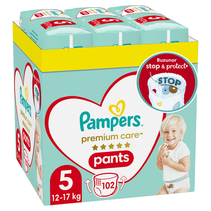 Pannolini Pantaloni Premium Care XXL Box, No. 5, 12-17 kg, 102 pezzi, Pampers