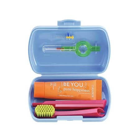 Curaprox Be You Travel Set Blu Spazzolino + Dentifricio + 2 Scovolini