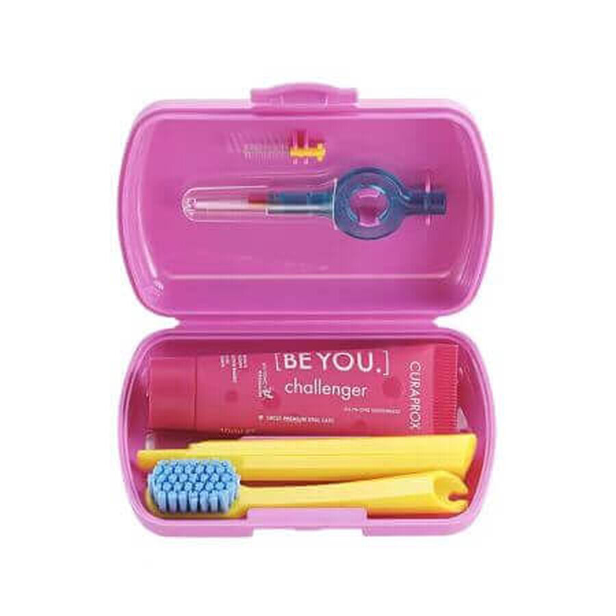 Curaprox Be You Travel Set Rosa Spazzolino + Dentifricio + 2 Scovolini