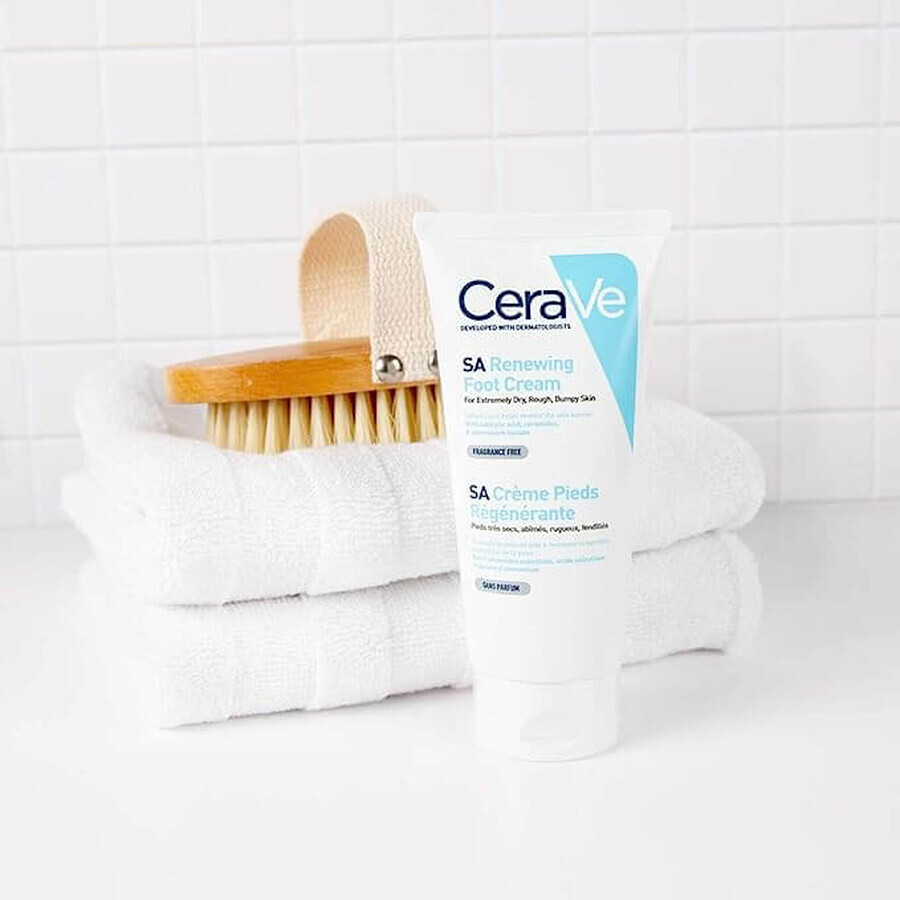 CeraVe Crema Piedi Rigenerante, Pelle molto secca, screpolata e ruvida, 88 ml