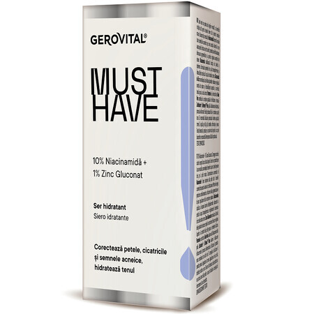 Siero Idratante con 10% Niacinamide, Gerovital Must Have, 30 ml, Farmec