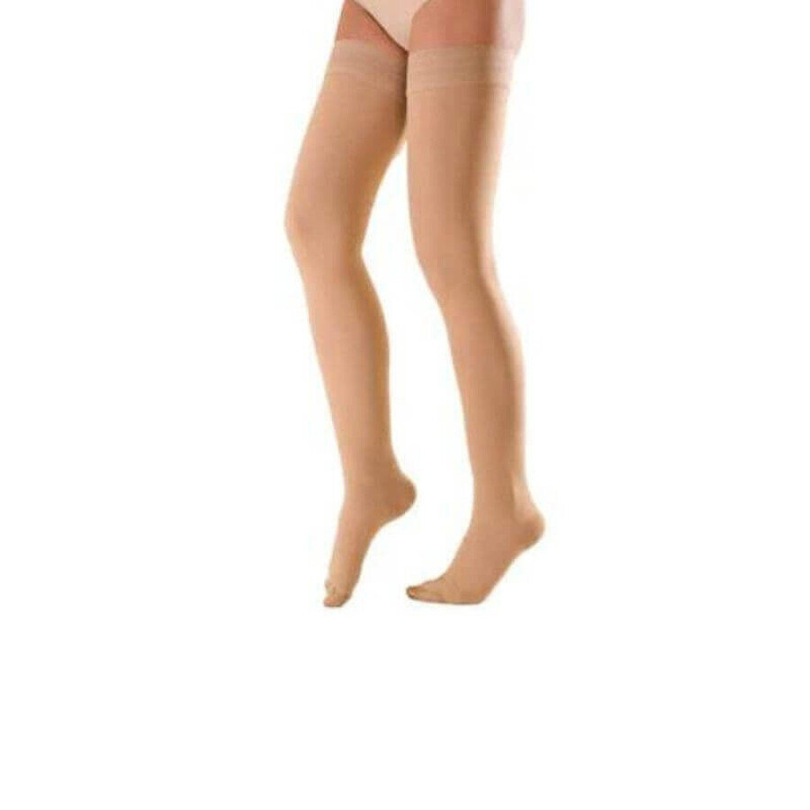 Calze compressive cl I Rayat AG beige fino alla coscia con punta misura 5