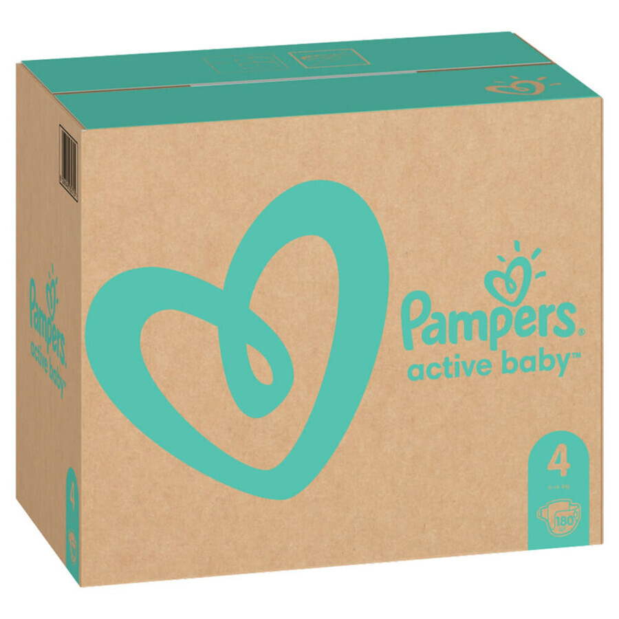 Pannolini Pampers Active Baby XXL BOX Taglia 4, 9 -14 kg, 180 pezzi